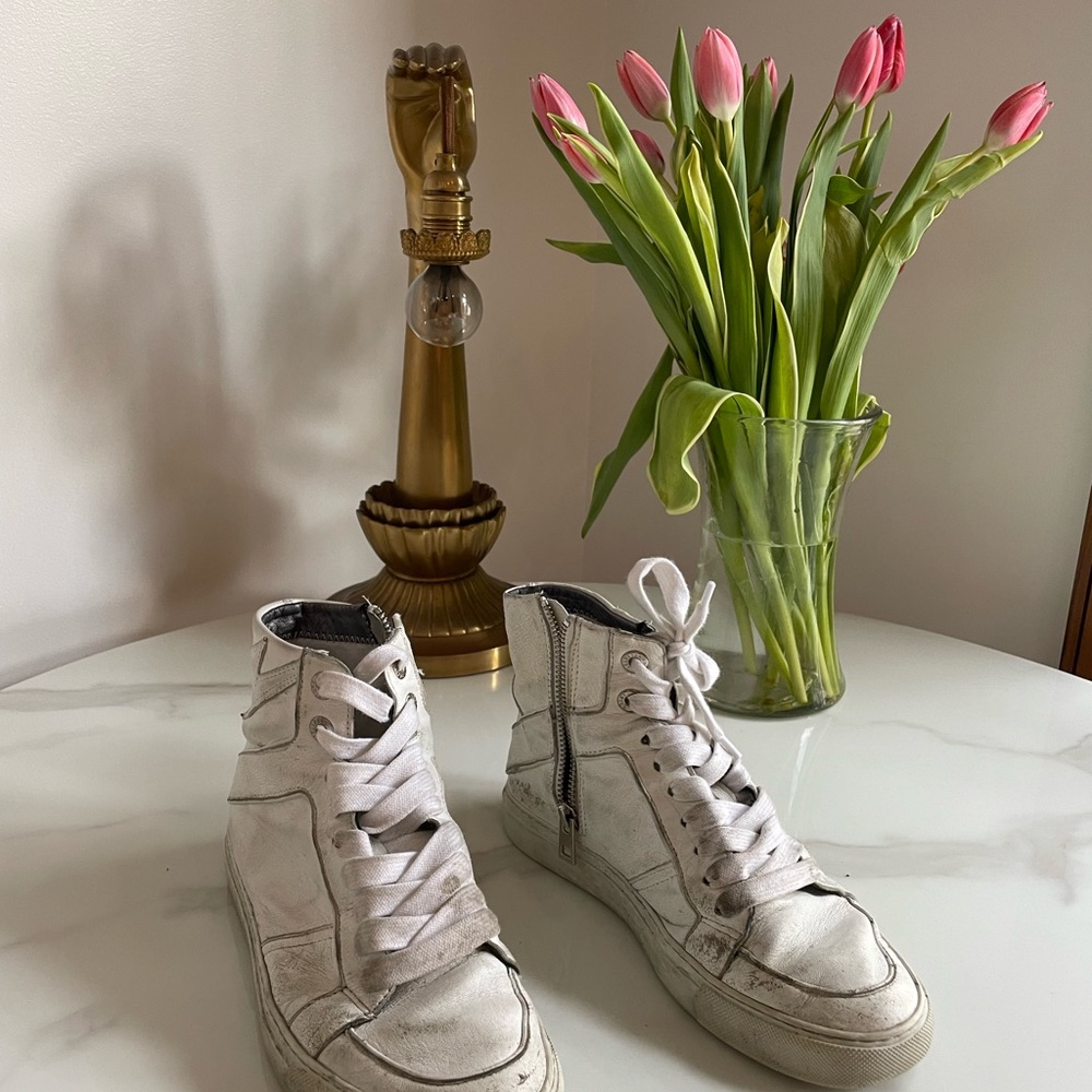 Zadig & Voltaire high top white sneakers